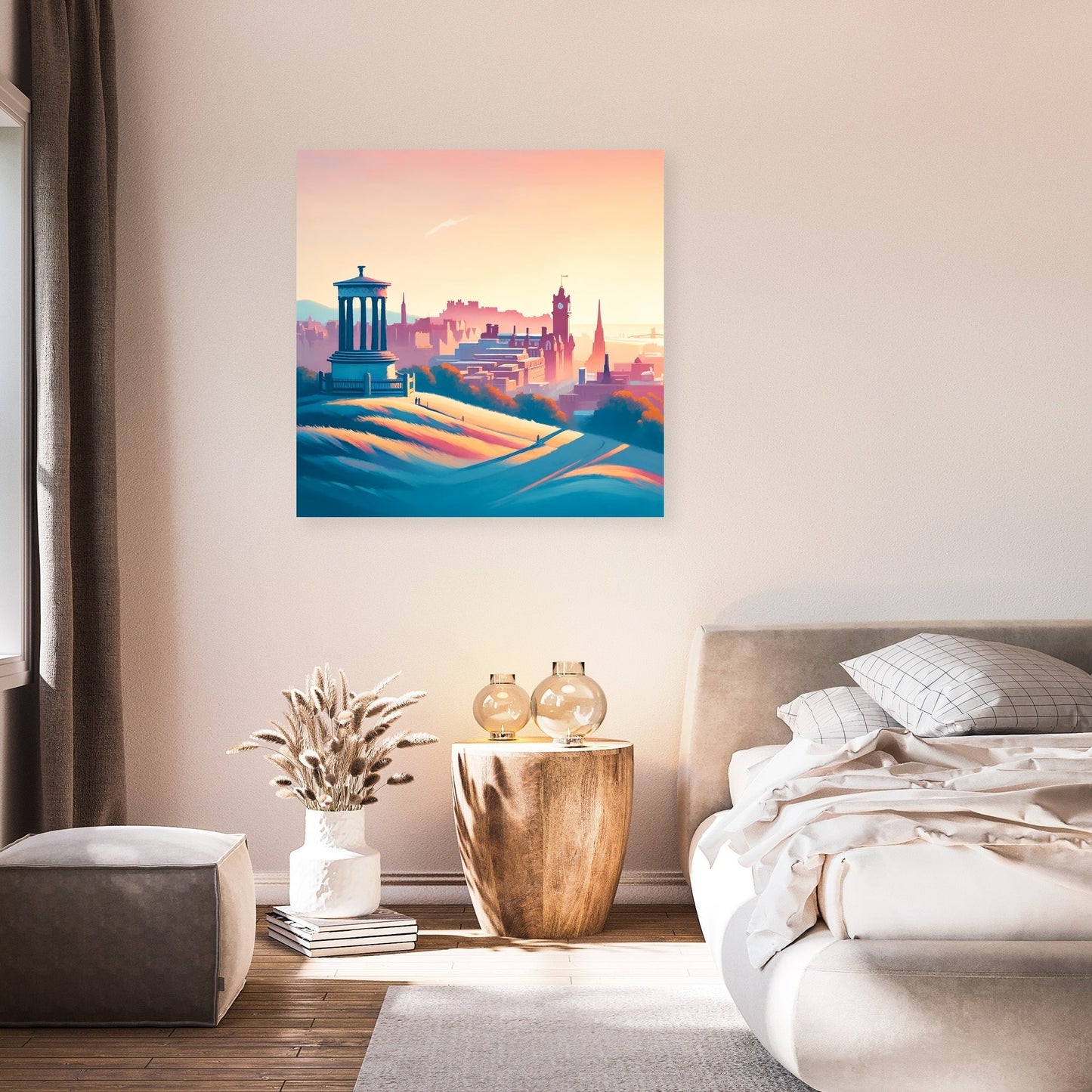 Edinburgh's Calton Hill Sunrise Minimalism Canvas