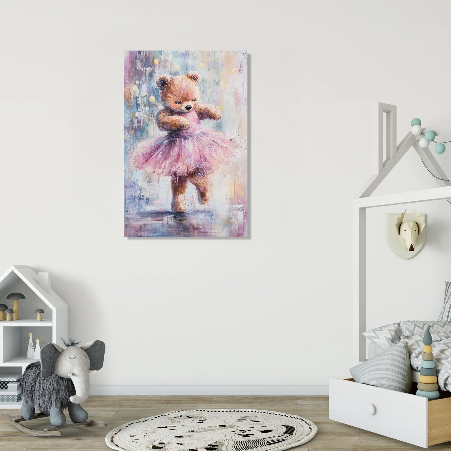 Joyful Ballerina Bear Canvas