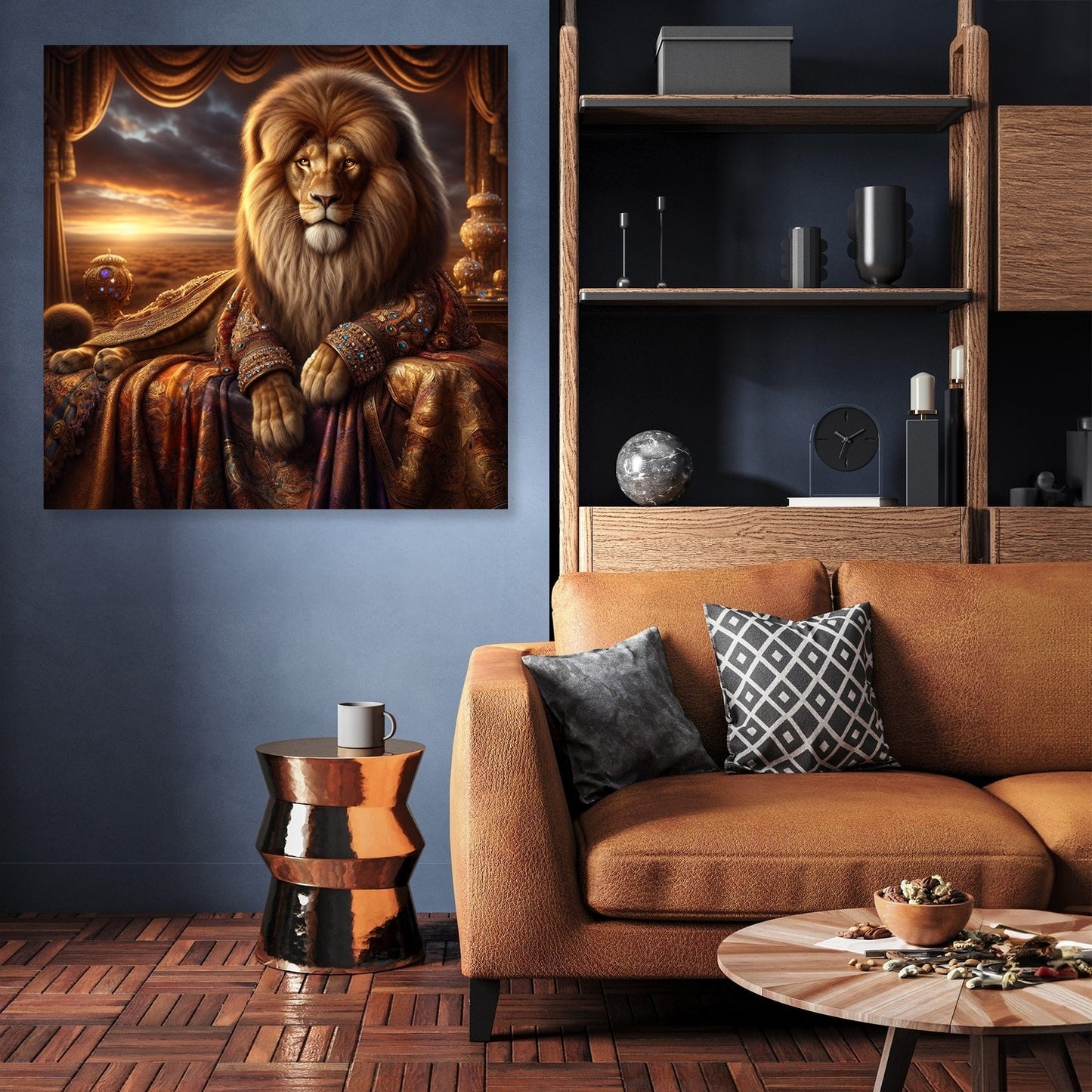 Regal Lion Majesty Sunset Canvas