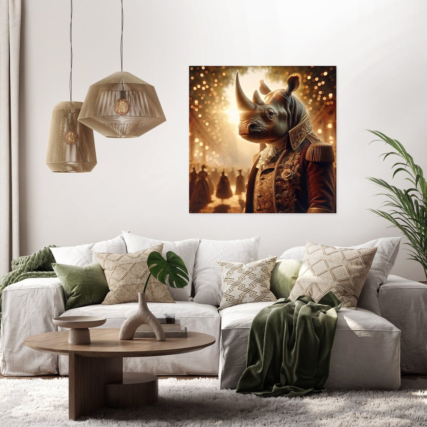 Regal Rhinoceros Royalty Canvas