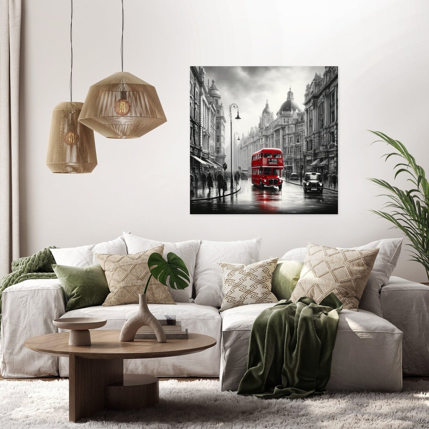 Red Essence of London Canvas