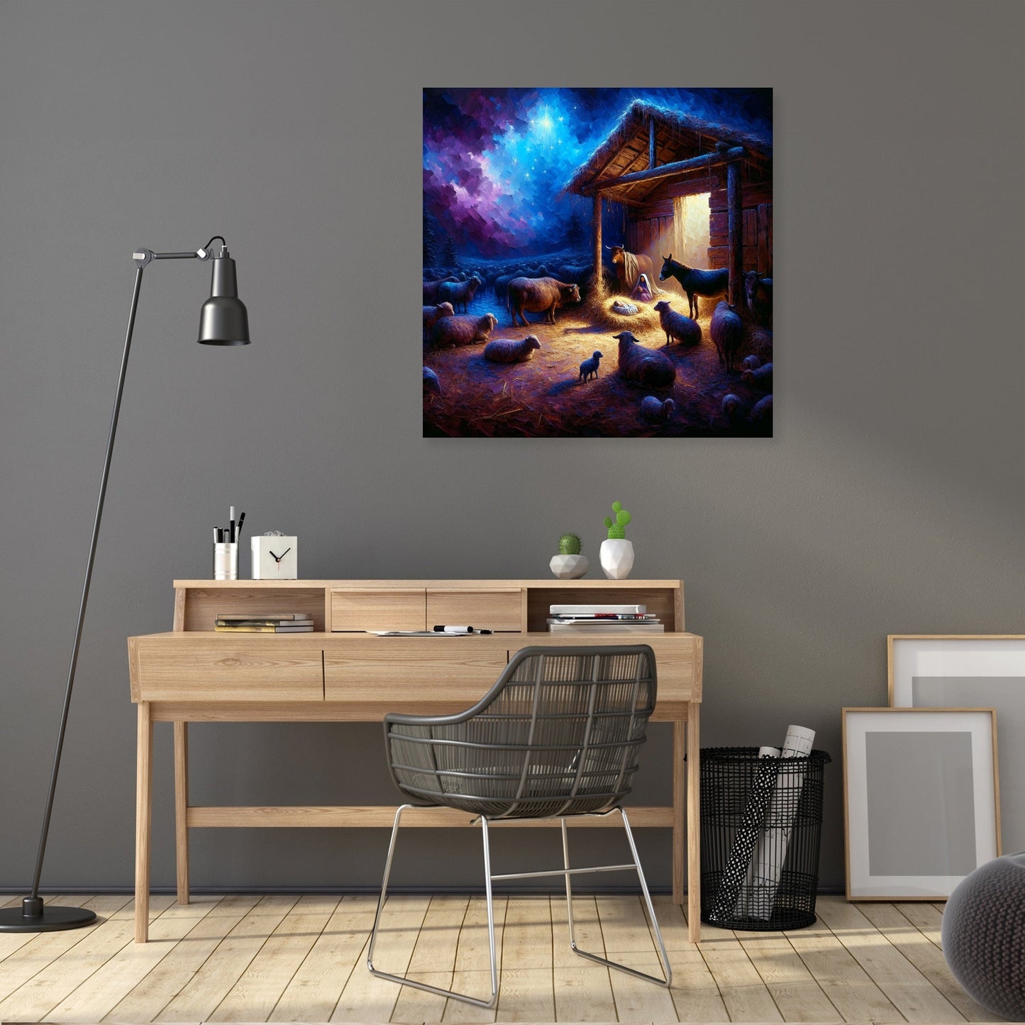 Divine Nativity Night Canvas