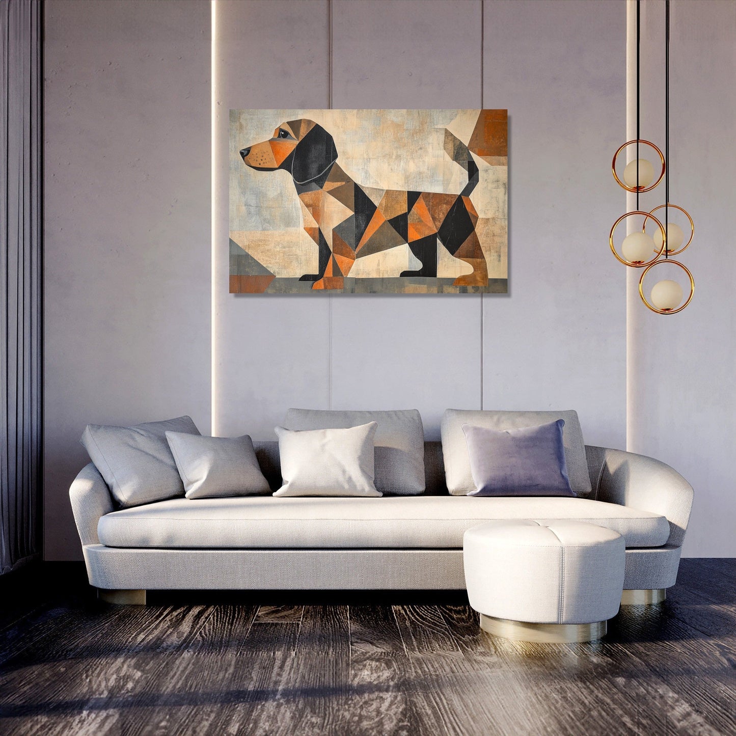 Cubist Dachshund Canvas