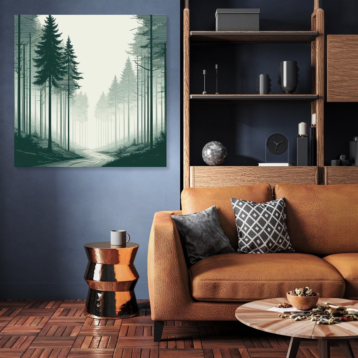Mystical Forest in Muted Shades Canvas
