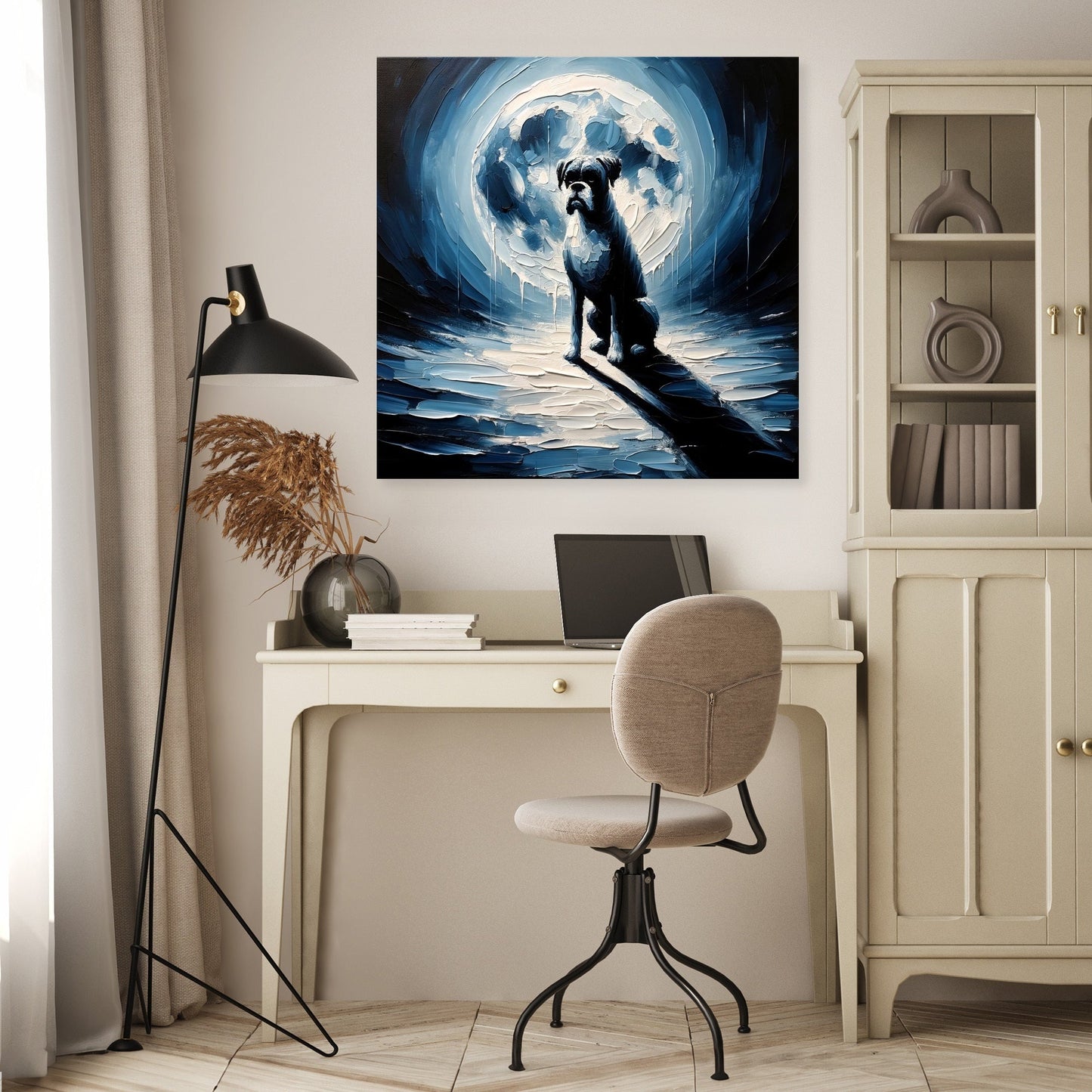 Night Watch Boxer in the Moonlight Canvas