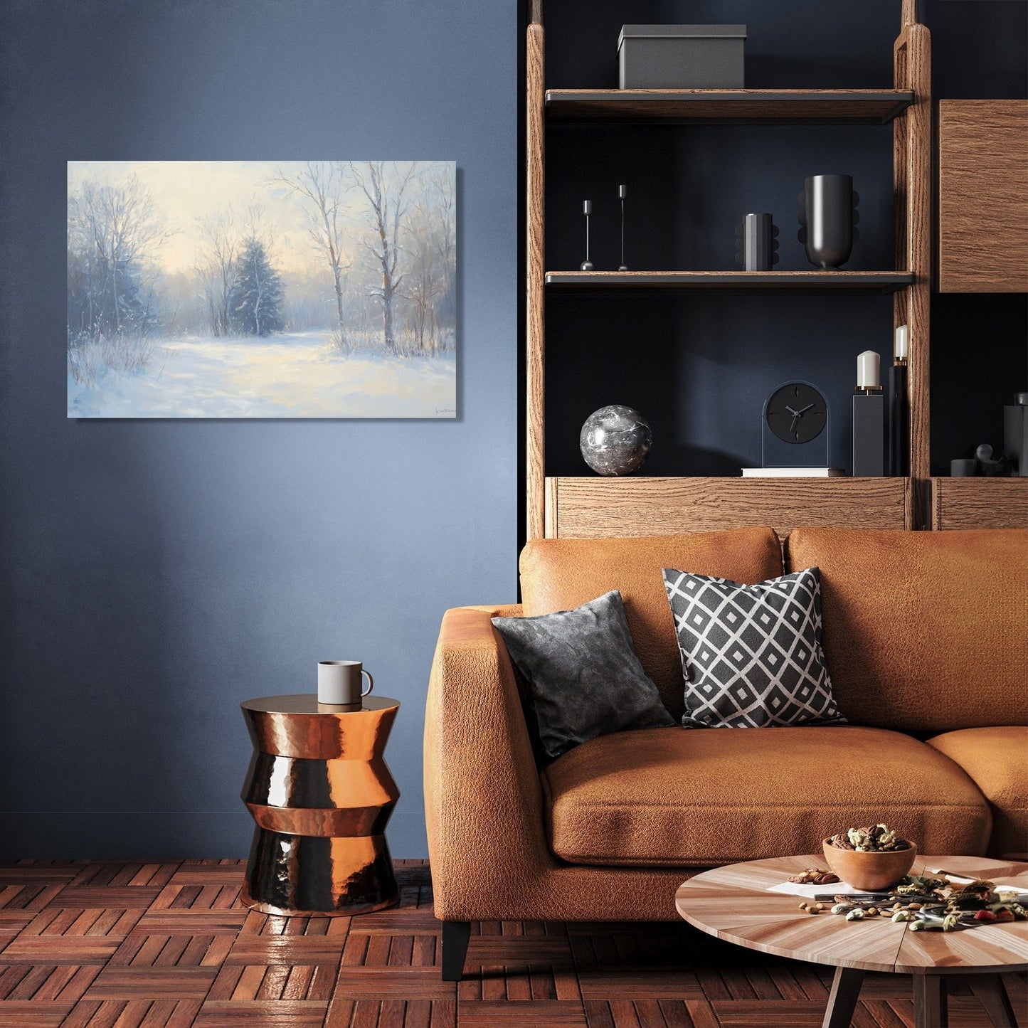 Snowy Serenity Forest Canvas