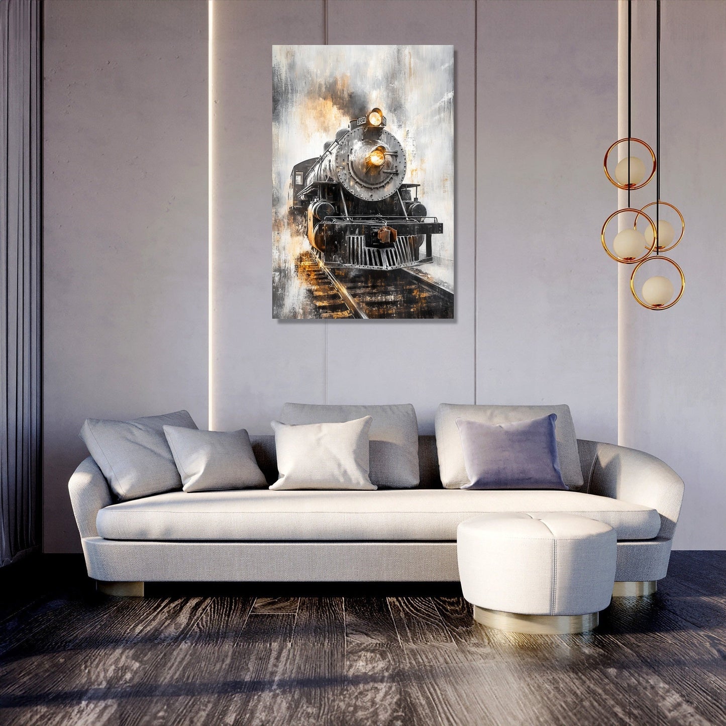 Golden Gleam Locomotive Canvas