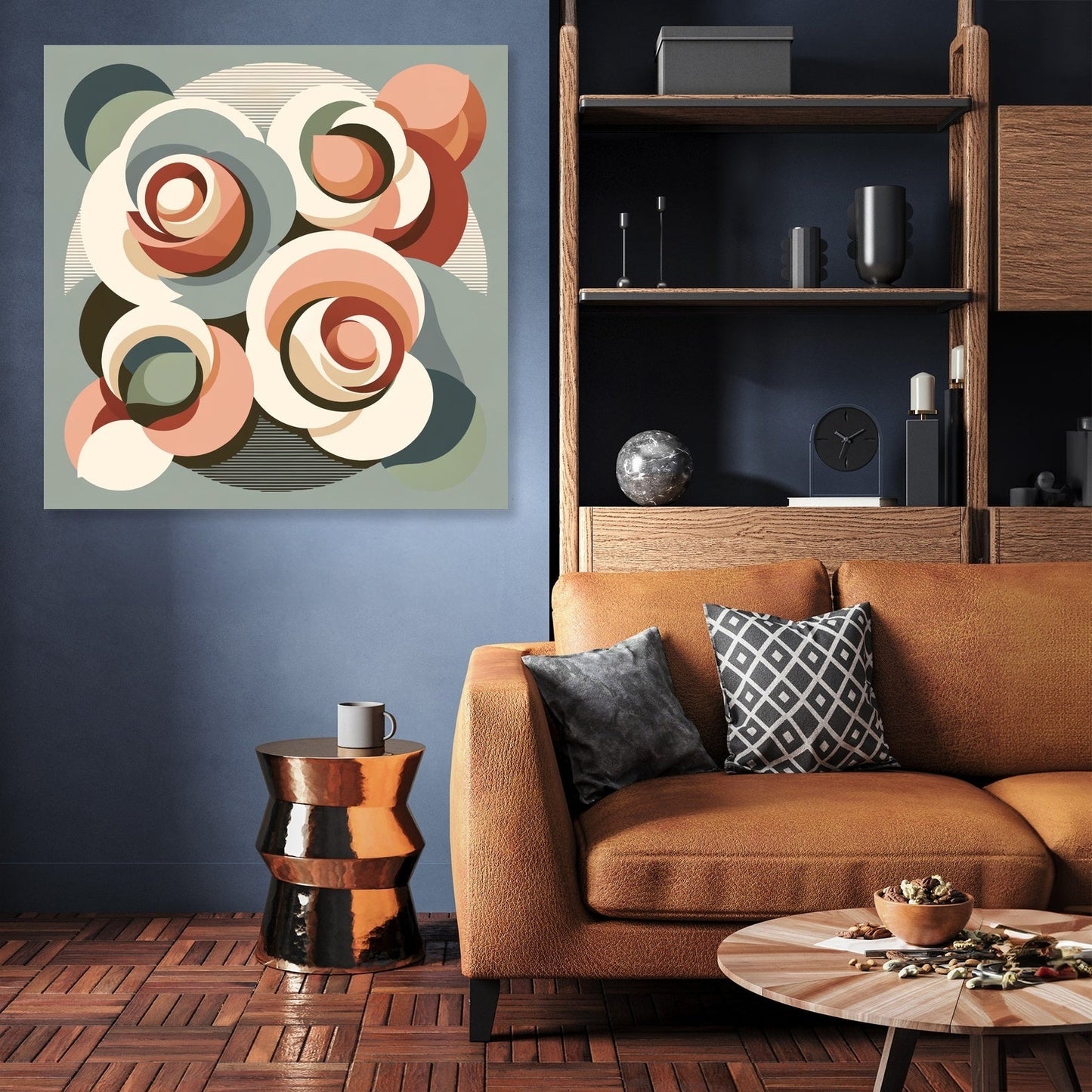 Mid-Century Modern Rose Symphony Canvas