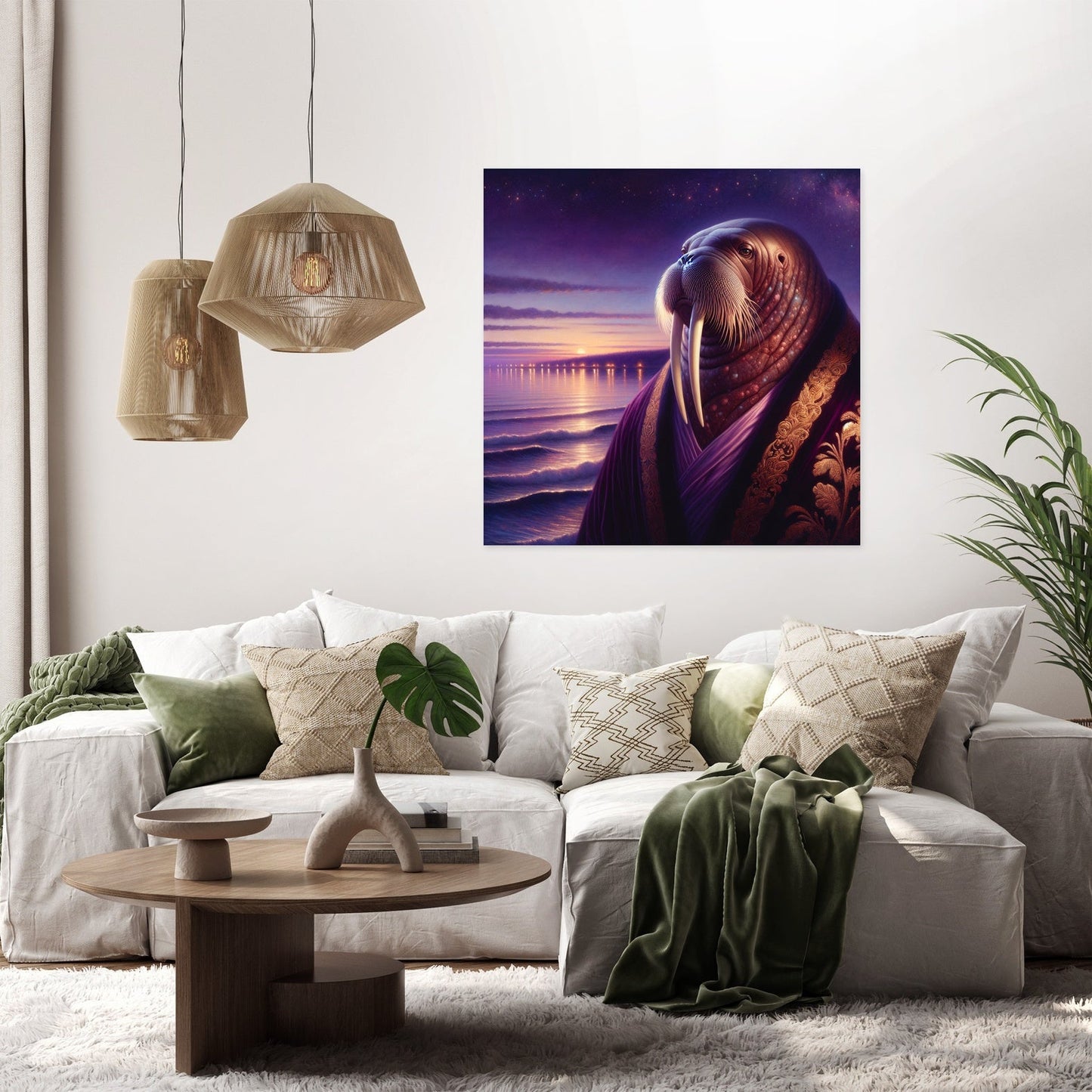 Regal Walrus Dusk Seascape Canvas