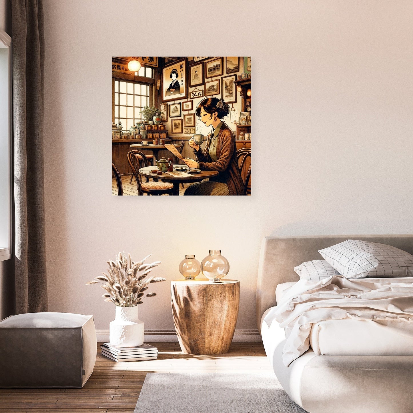 Nostalgic Café Moment Canvas