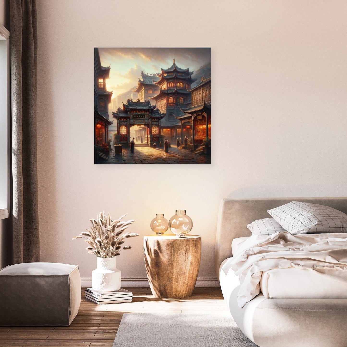 Dawn at Man Mo Temple Canvas
