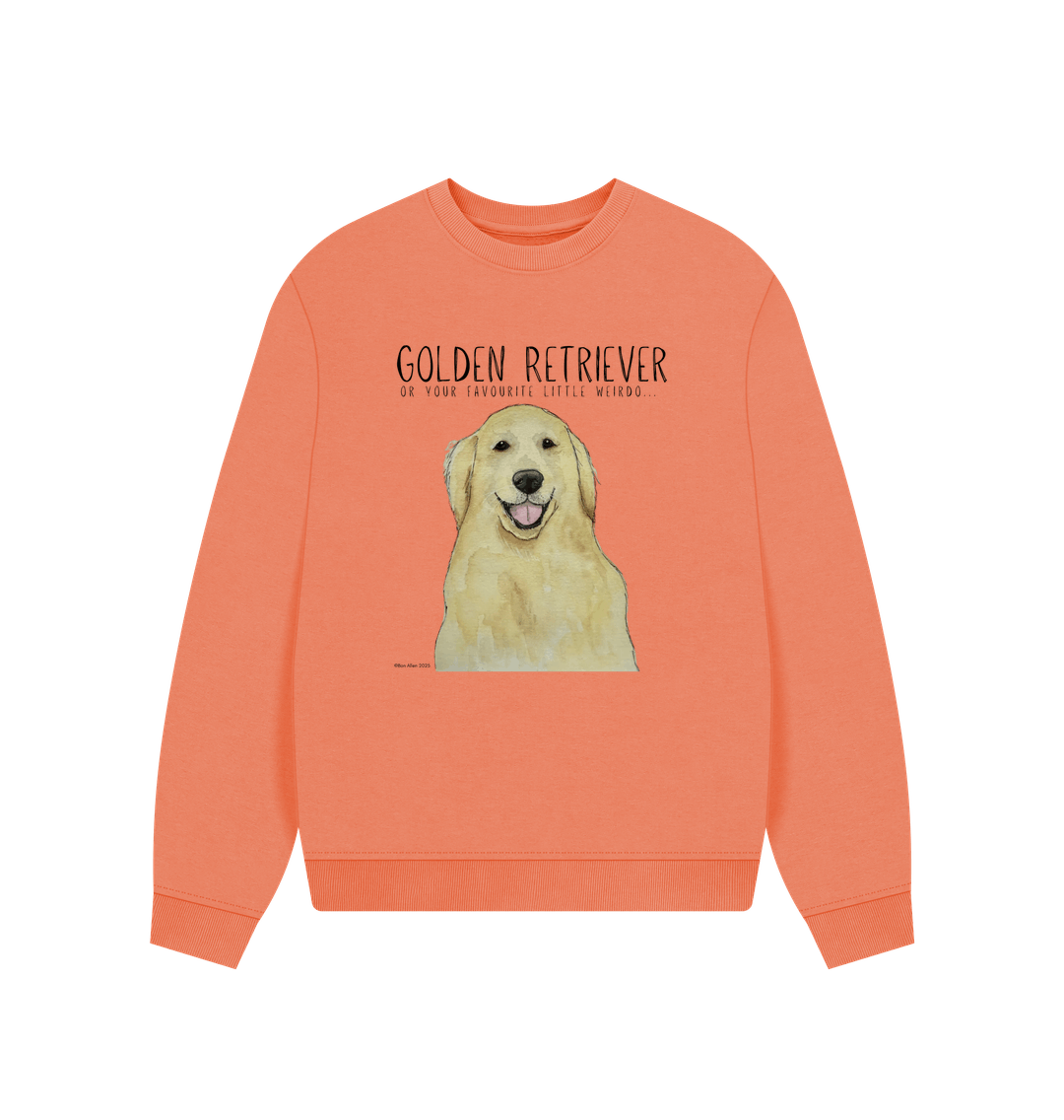 Golden Retriever Vibes: Sustainable Women's Oversized Sweatshirt