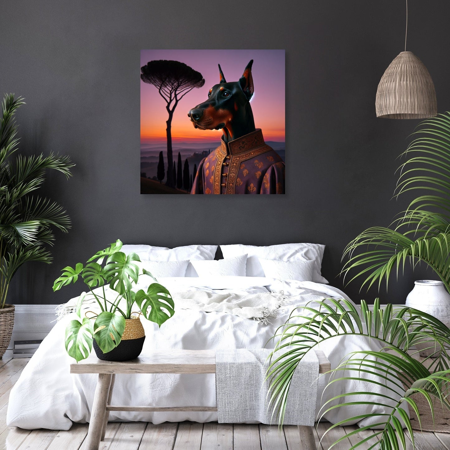 Dusk's Regal Doberman Canvas