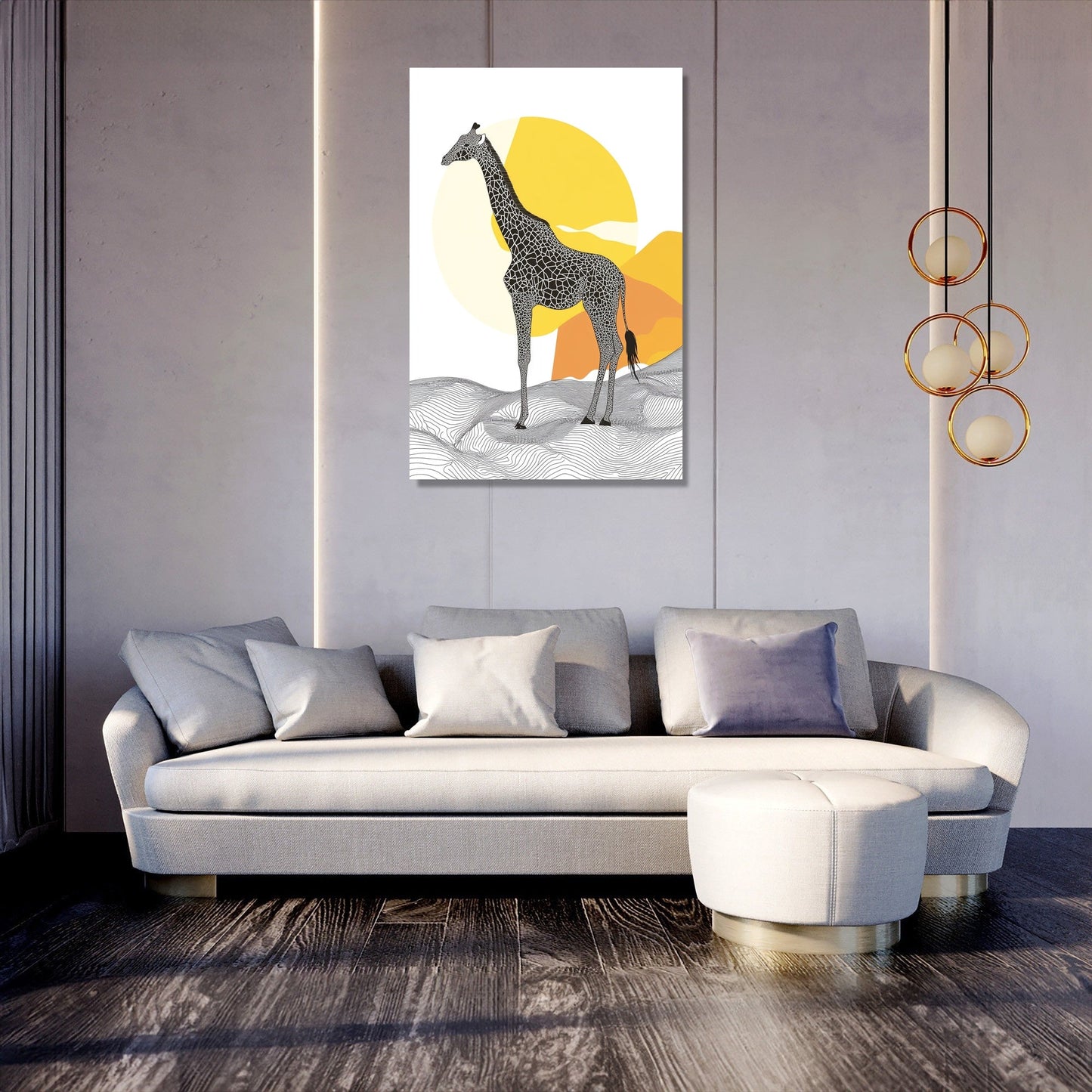 Vibrant Giraffe Elegance Canvas