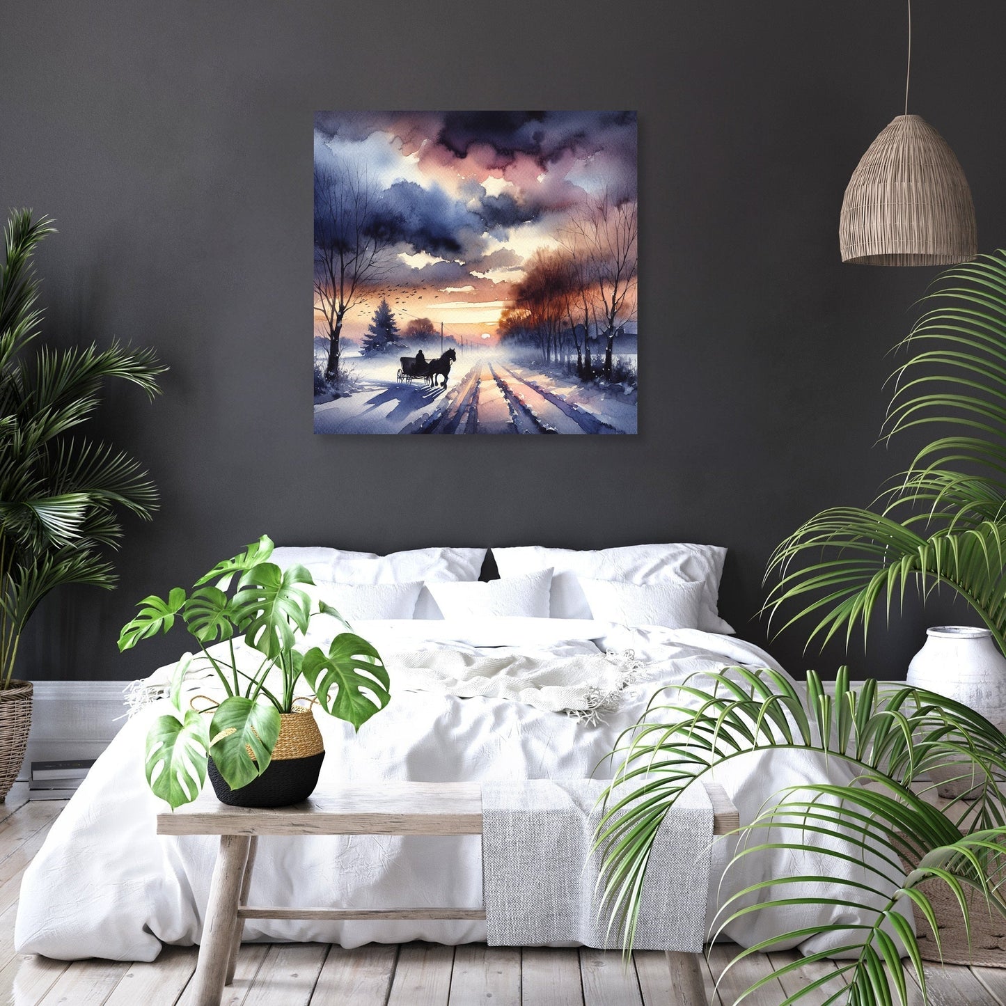 Melancholic Dawn Sleigh Ride Canvas