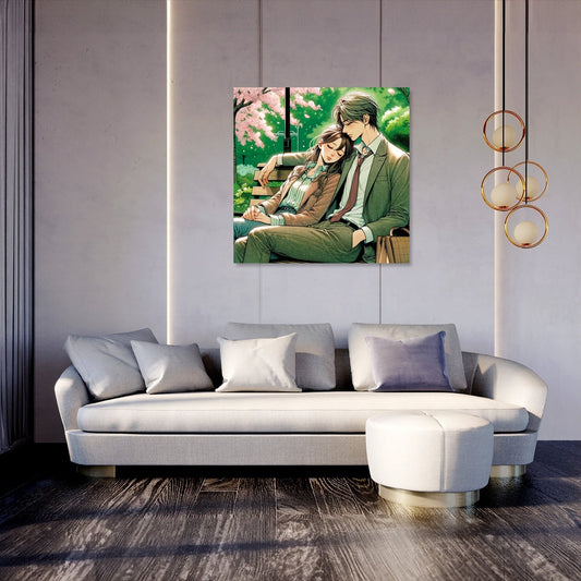 Cherry Blossom Embrace Canvas