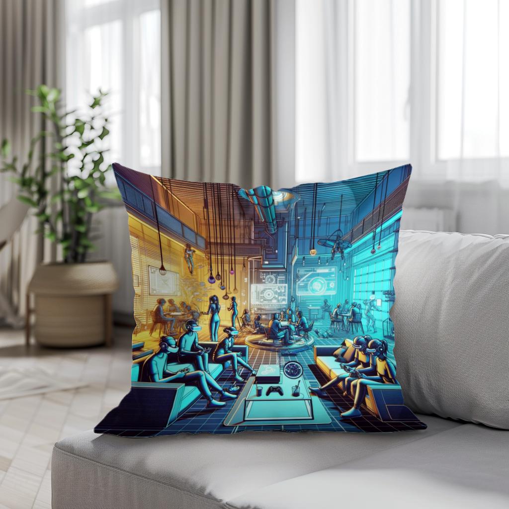Digital Realm Cotton Cushion