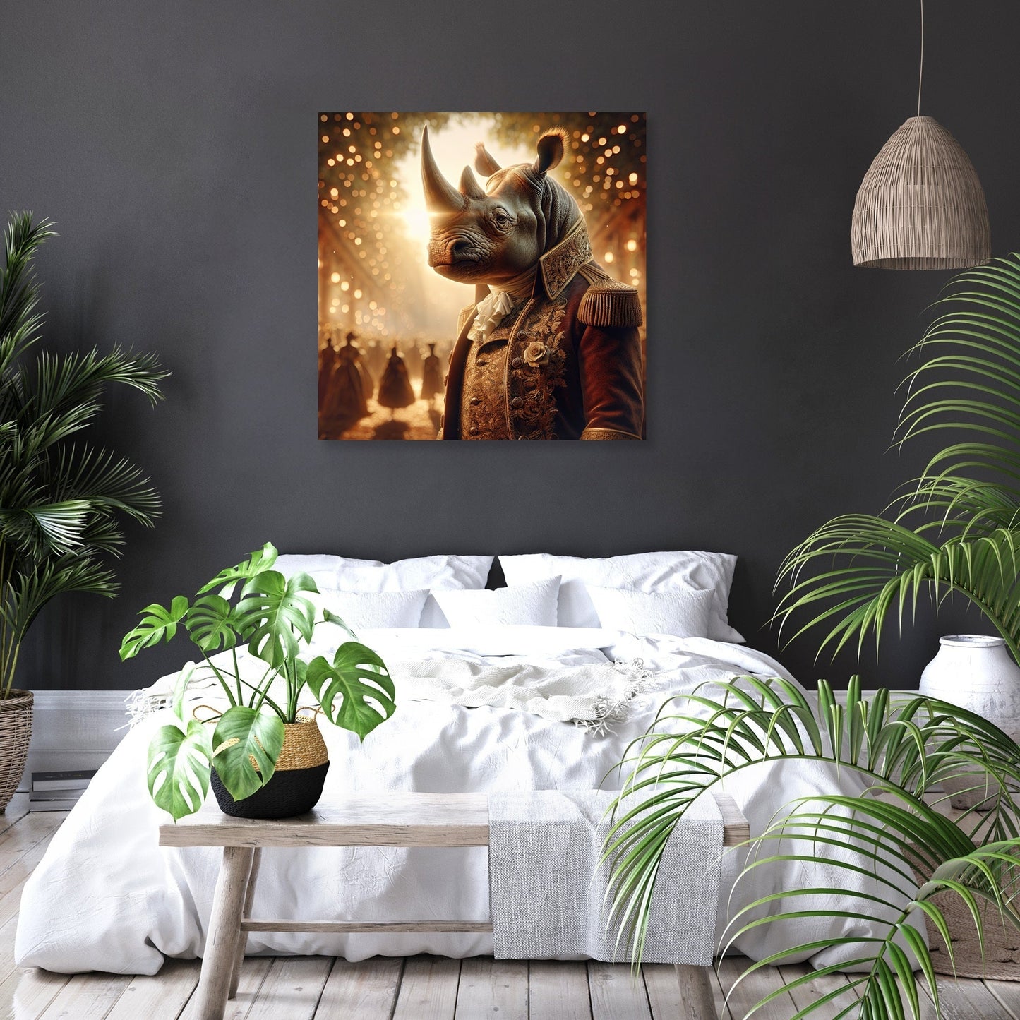 Regal Rhinoceros Royalty Canvas