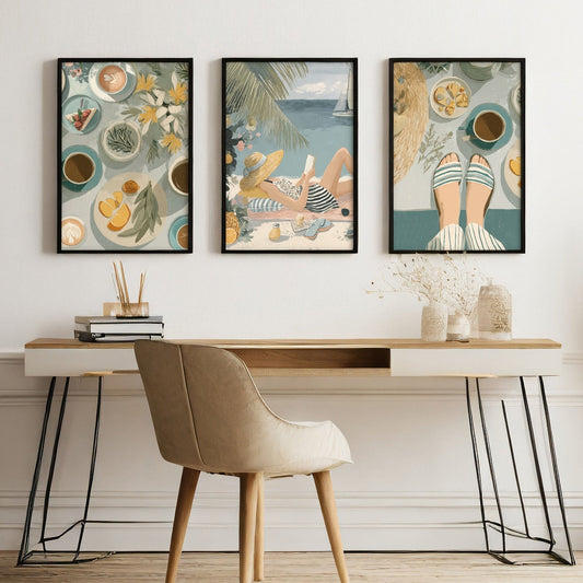 Feature Wall Art | Set of 3 Italian Lifestyle Wall art Prints