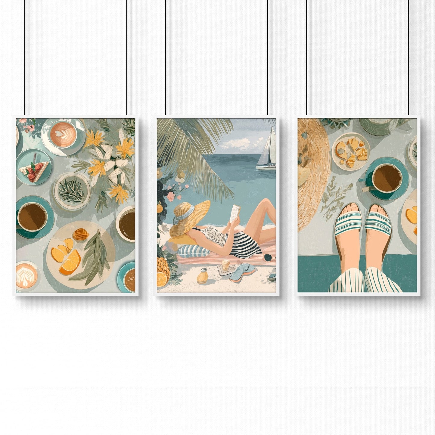 Feature Wall Art | Set of 3 Italian Lifestyle Wall art Prints