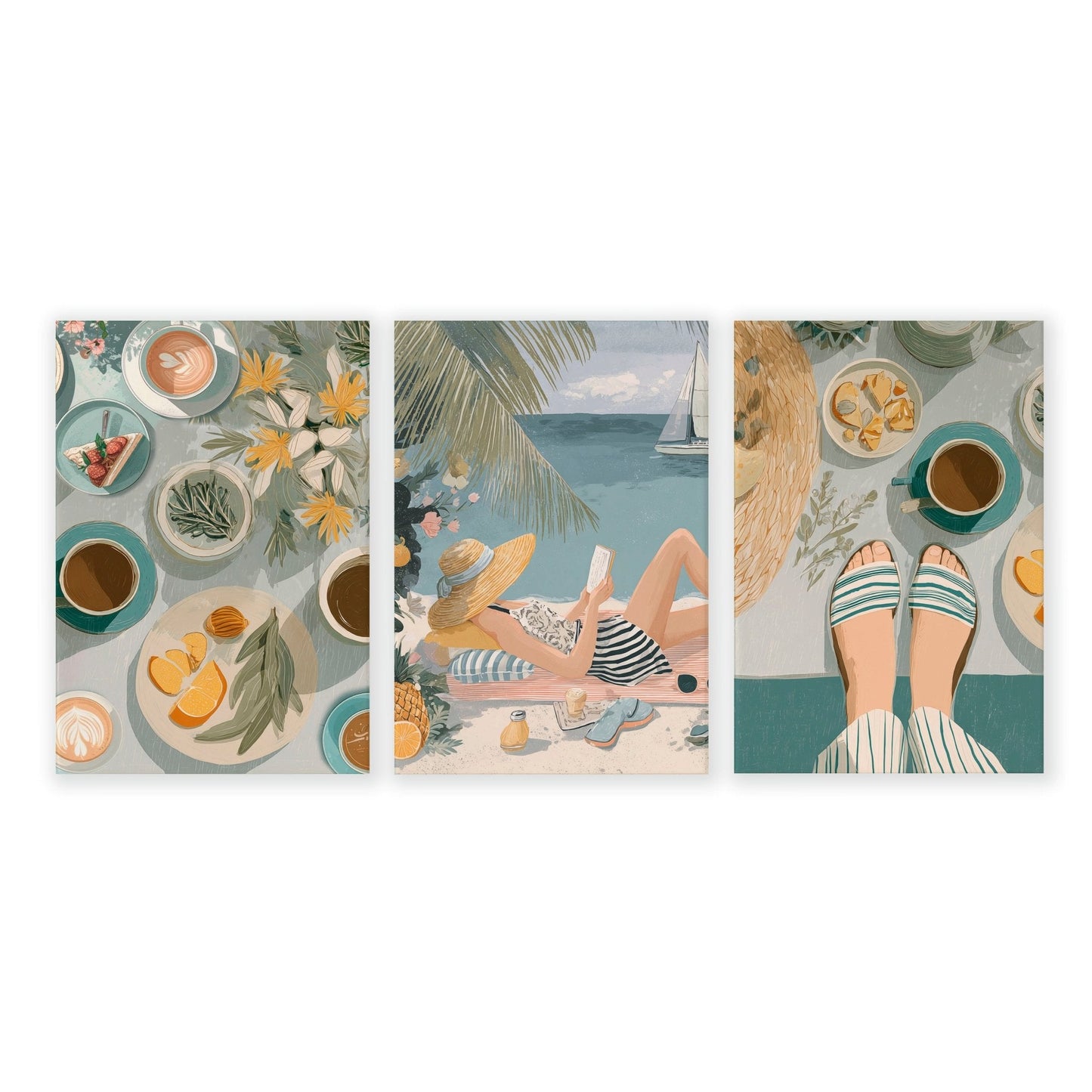 Feature Wall Art | Set of 3 Italian Lifestyle Wall art Prints