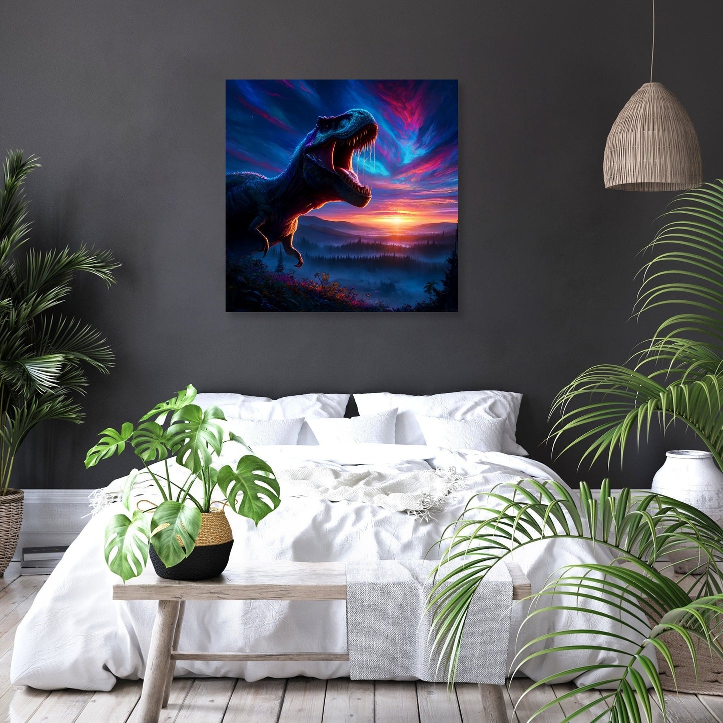Twilight Roar Rex Canvas