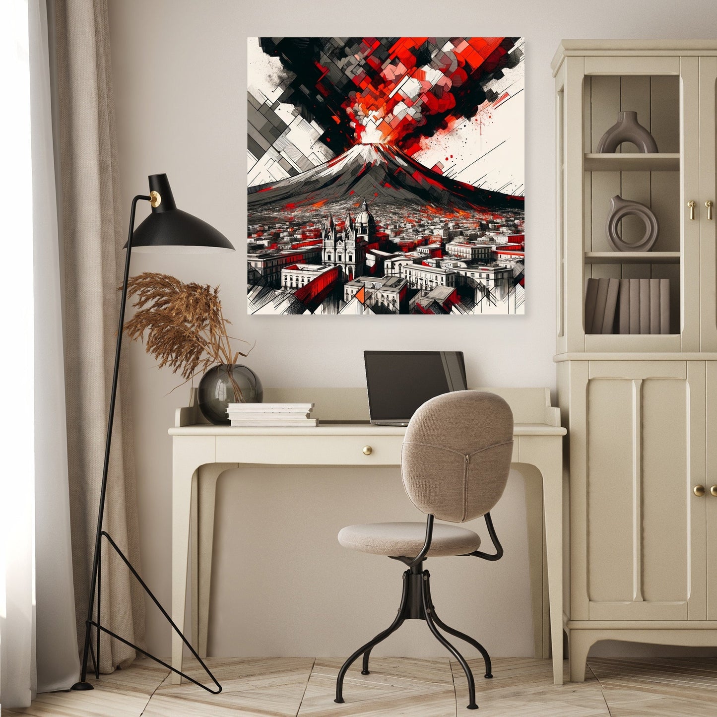 Vesuvius Cubist Threat Canvas