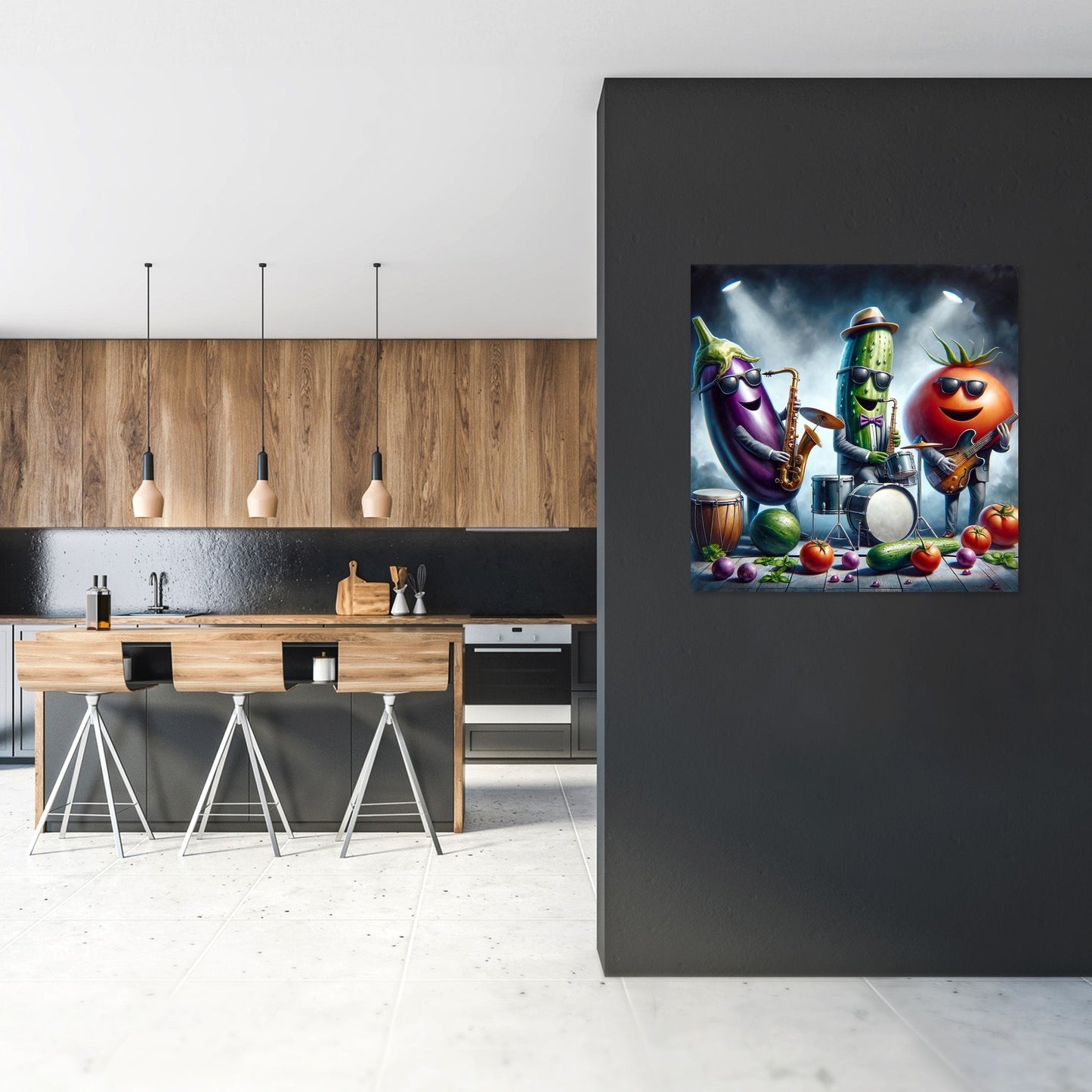 Veggie Musicians Jazz Band Canvas