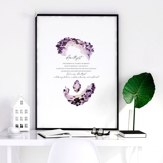 February Birthstone Amethyst | wall art print