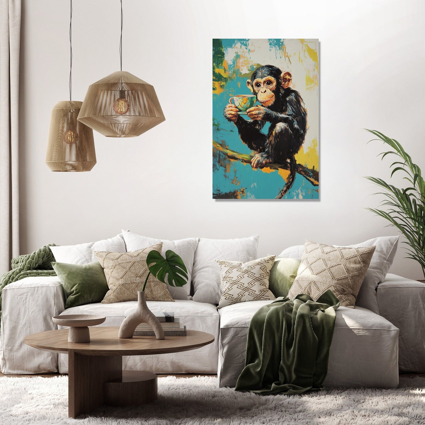 Morning Brew Monkey Canvas