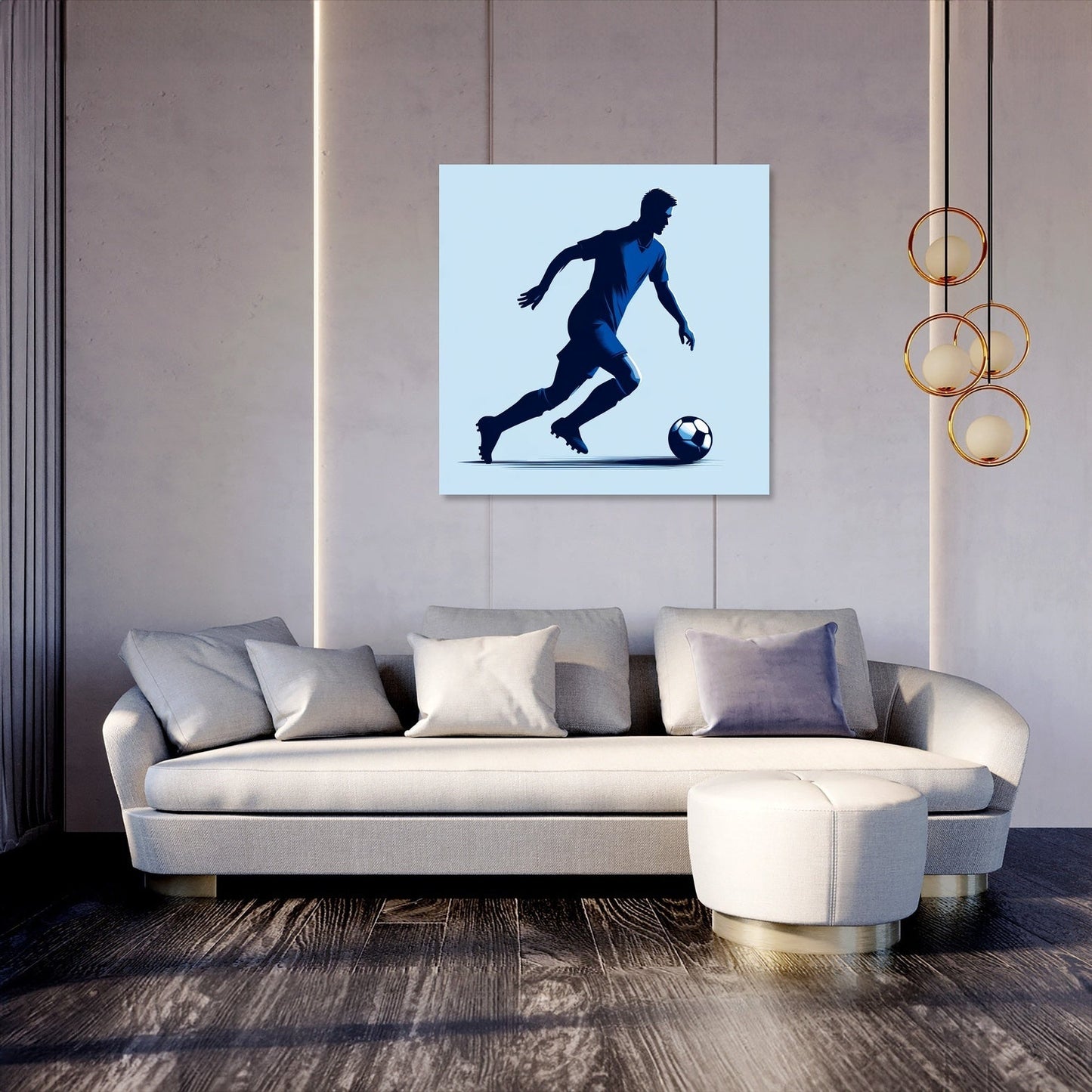 Glasgow Blue Dribble Canvas