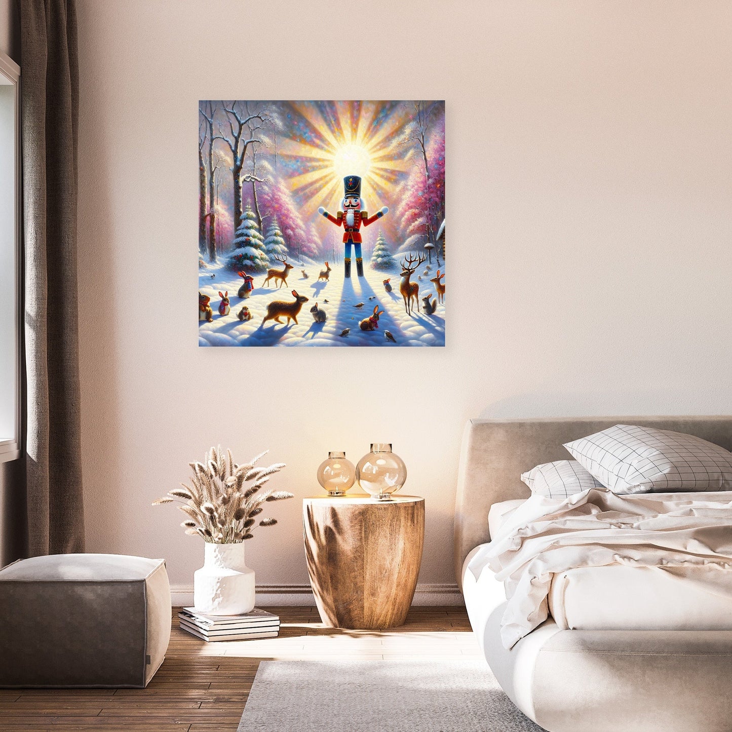 Nutcracker's Festive Woodland Canvas