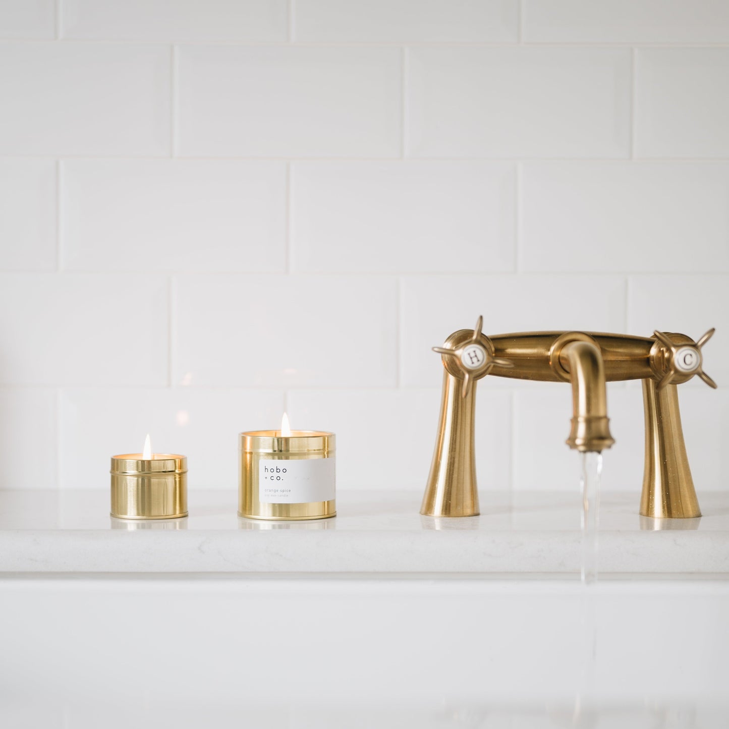 Large Gold Tin Orange Spice Candle