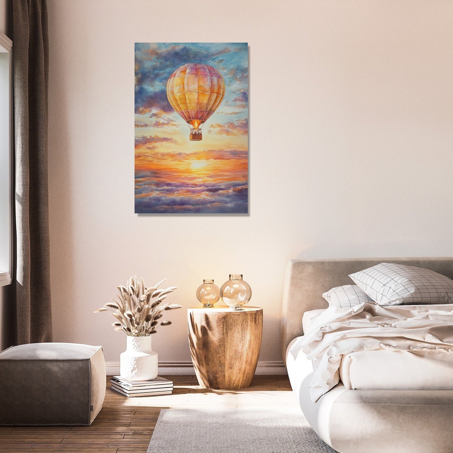 Nostalgic Sunset Balloon Canvas