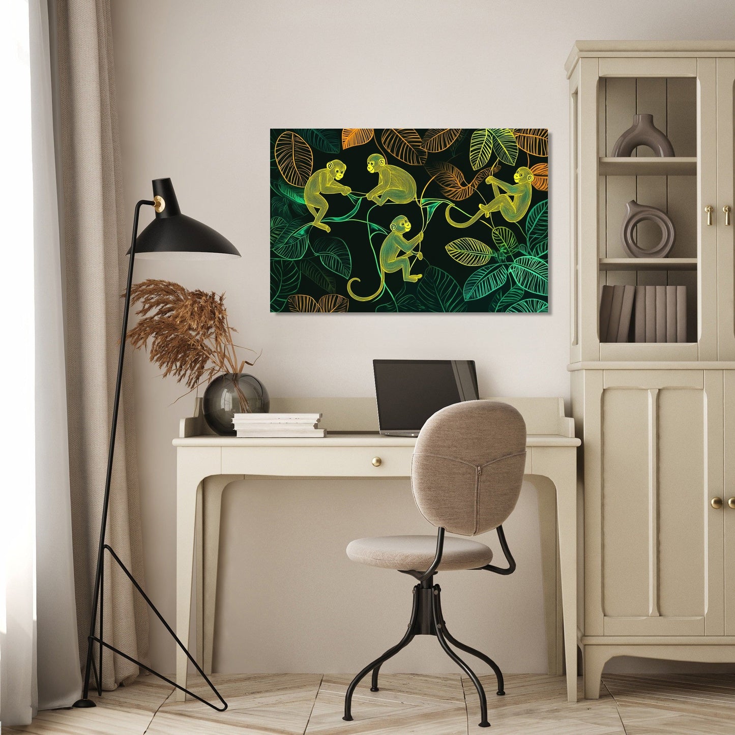 Swinging Monkeys Jungle Canvas