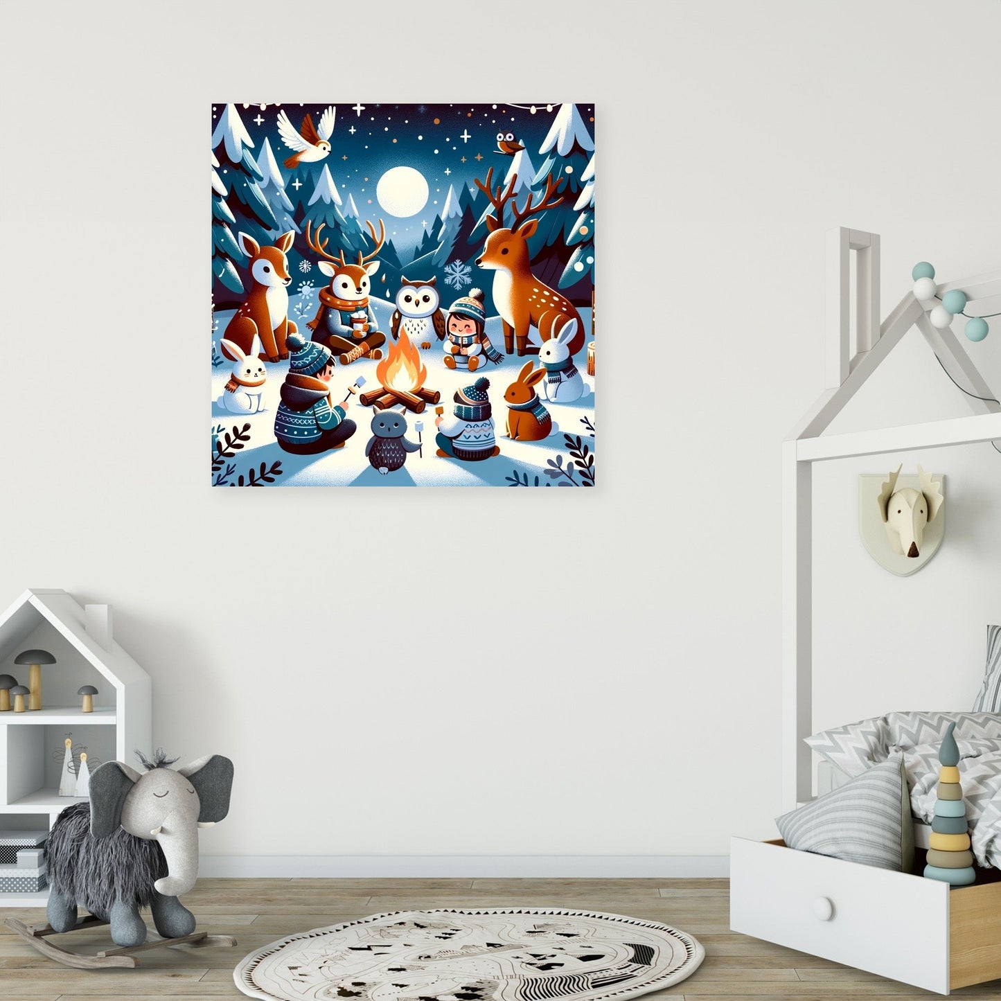 Winter Campfire Canvas