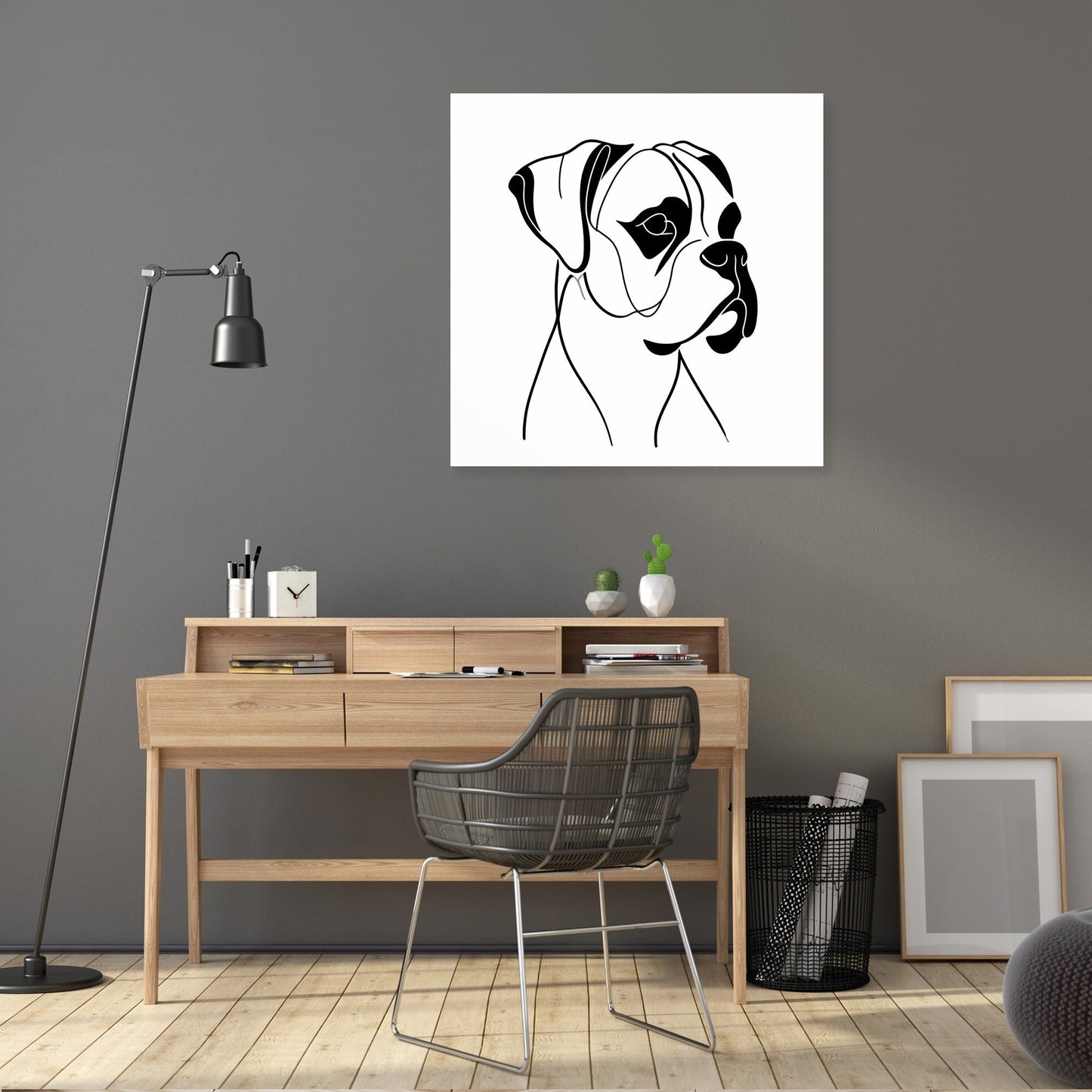 Modern Minimal Boxer Simplified Canvas