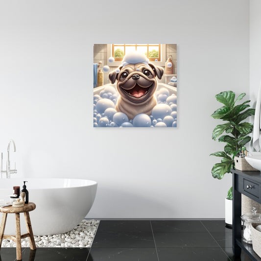 Bubbly Pug Bliss Canvas