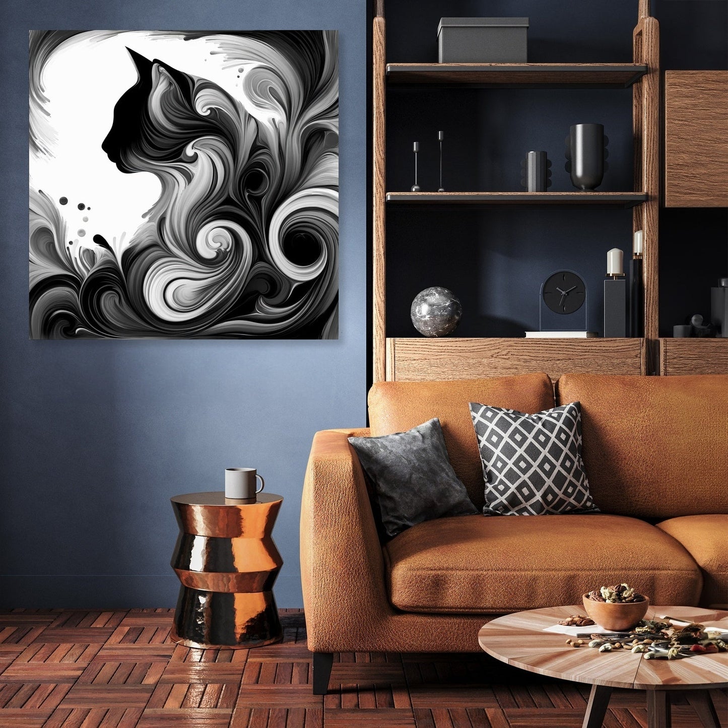 Whispering Cat Shadows Canvas