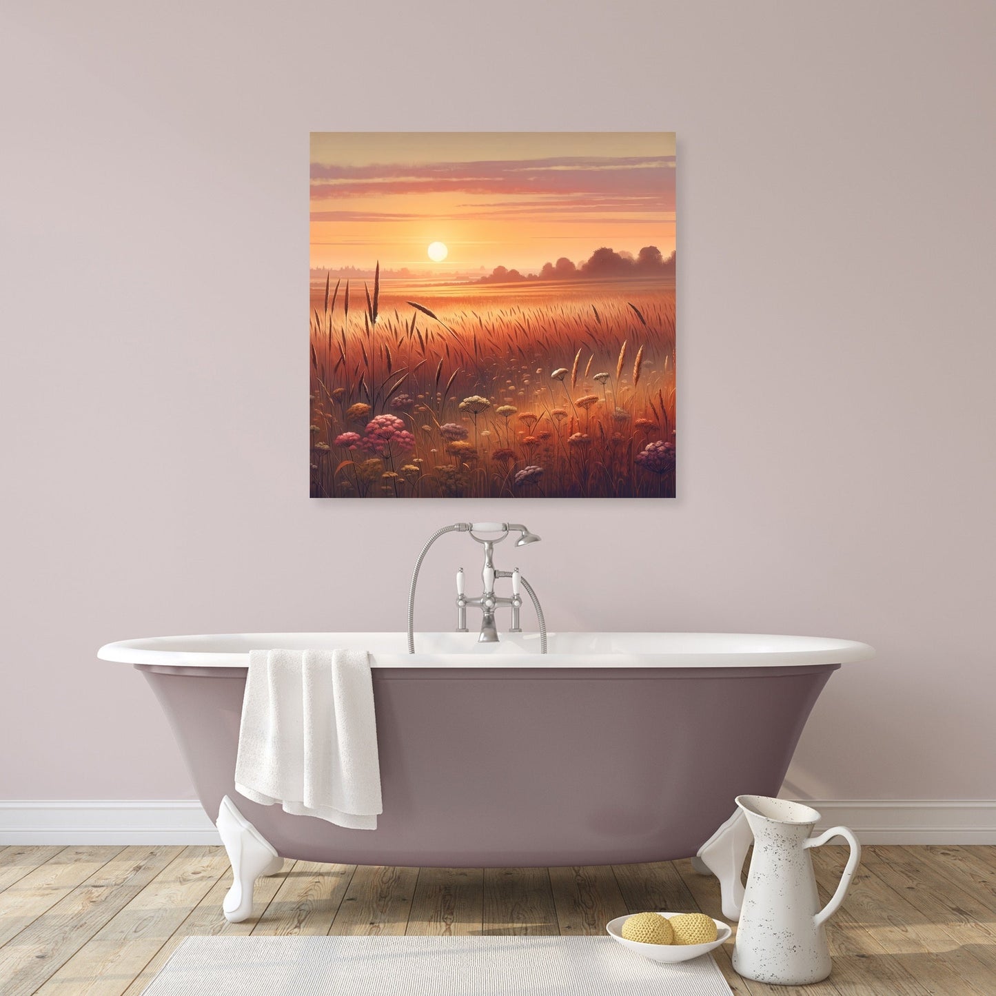 Golden Evening Field Canvas