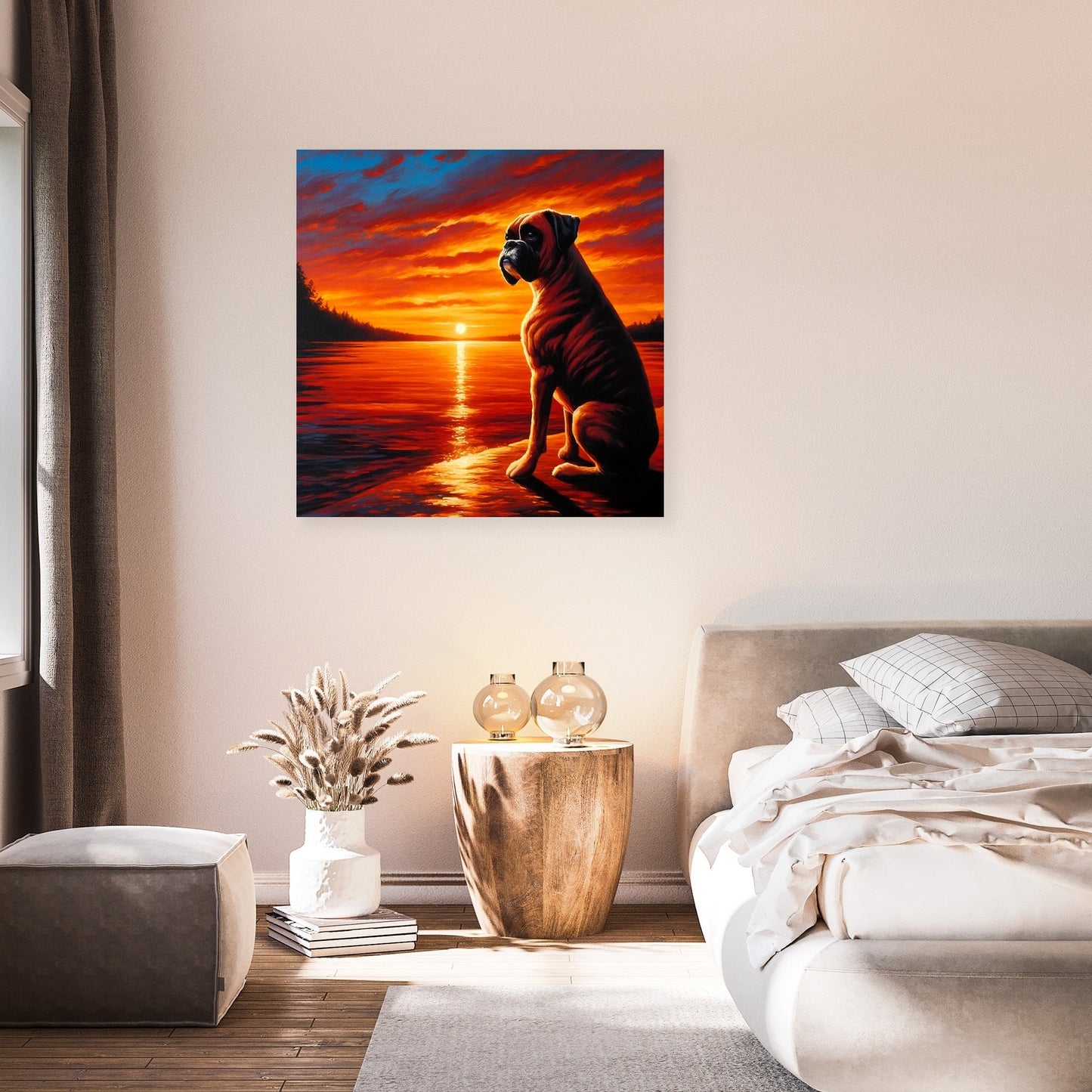 Sunset Serenity Boxer Reflections Canvas