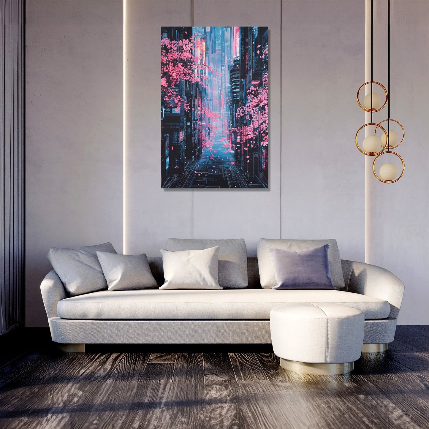 Neon Cyberspace Canvas