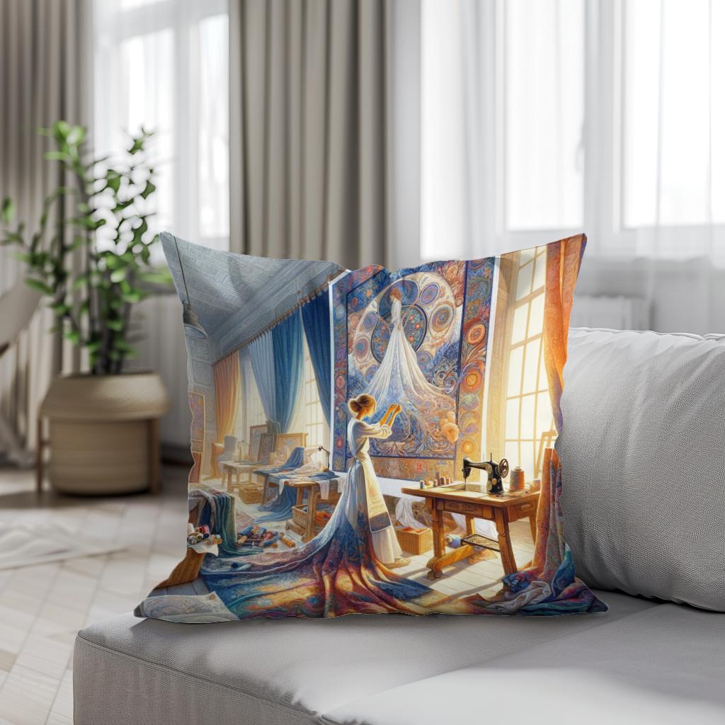 Ethereal Threads Cotton Cushion