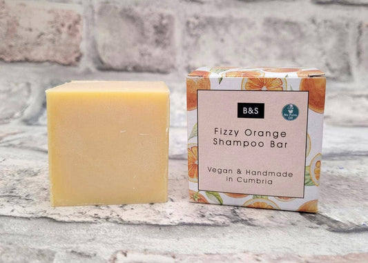 Fizzy Orange Enriching Shampoo & Body Bar - Plastic Free Vegan Eco Shower Bars, 110g