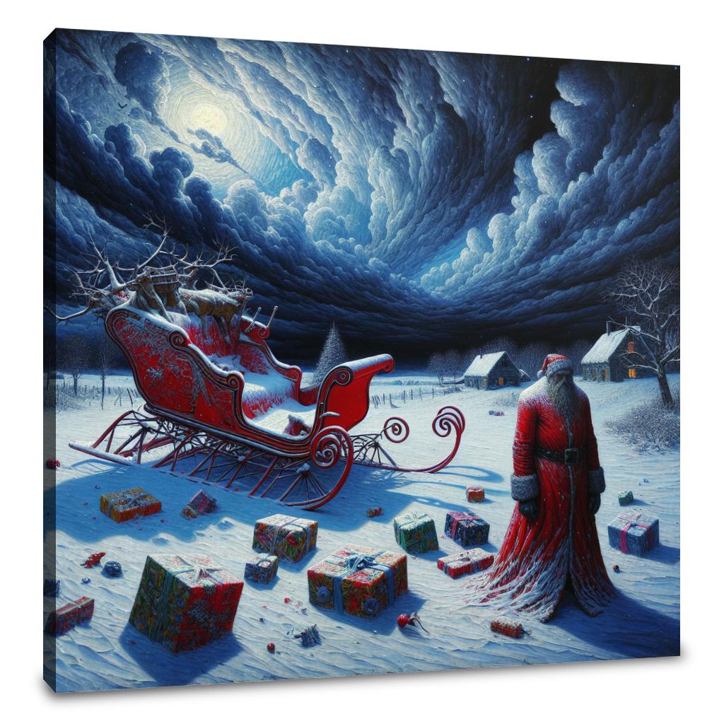 Santa's Somber Nightfall Canvas