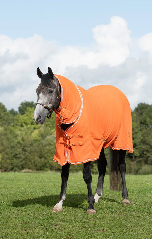 Fleece Rug With Neck Cover - Orange