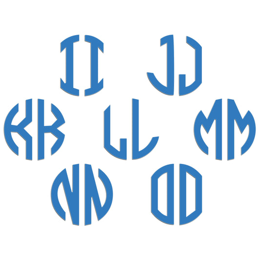 Personalised Monogram Initials Iron On Transfer, Sky Blue