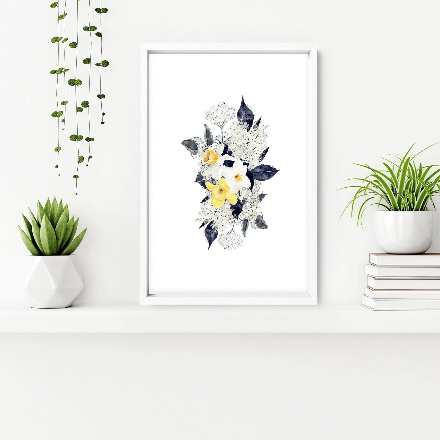 Wall art for bathroom walls | set of 2 Floral wall art prints