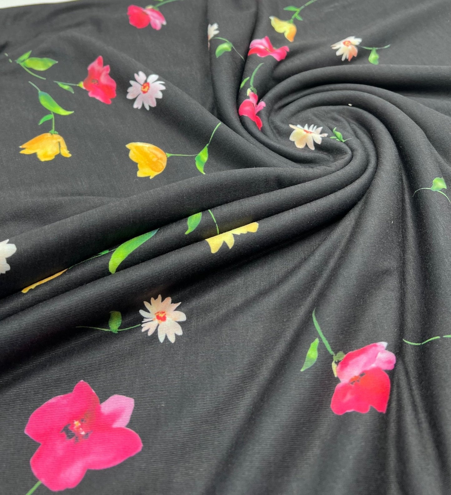 Floral Multi Print Viscose Elastane 4 Way Stretch Fabric