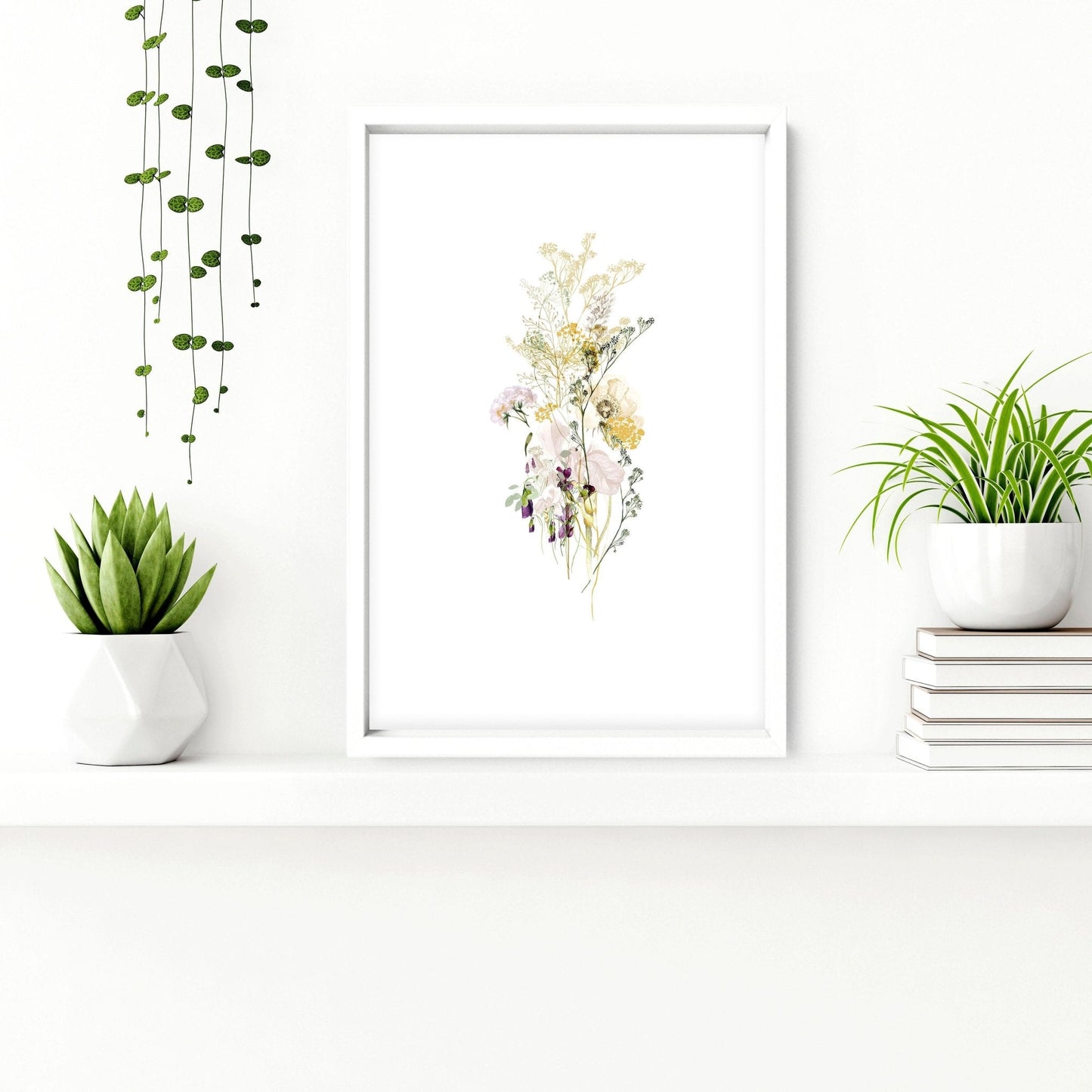 Toilet wall decoration | Set of 3 Floral wall art prints